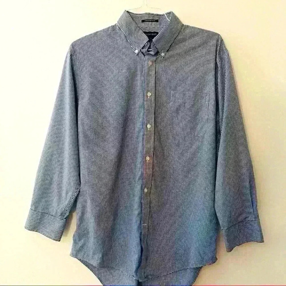 Lands End Shirt No Iron Pinpoint Oxford - Picture 1 of 9
